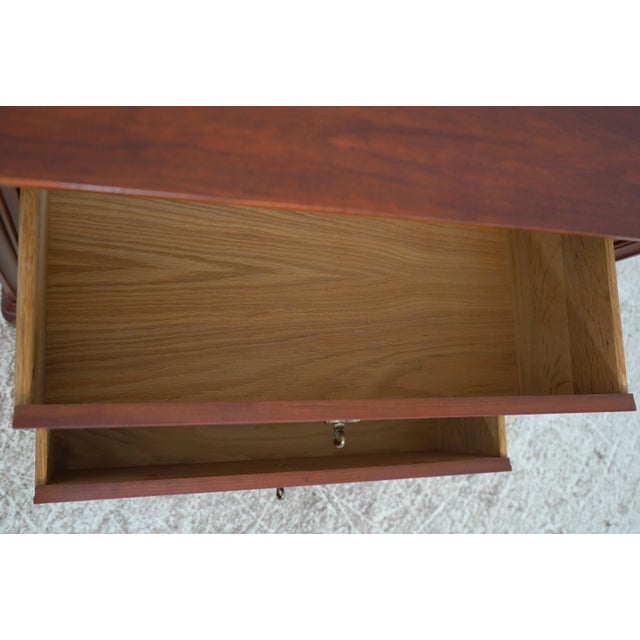 2010s Pair Stickley Cherry 3 Drawer Marseilles Nightstands For Sale - Image 5 of 18