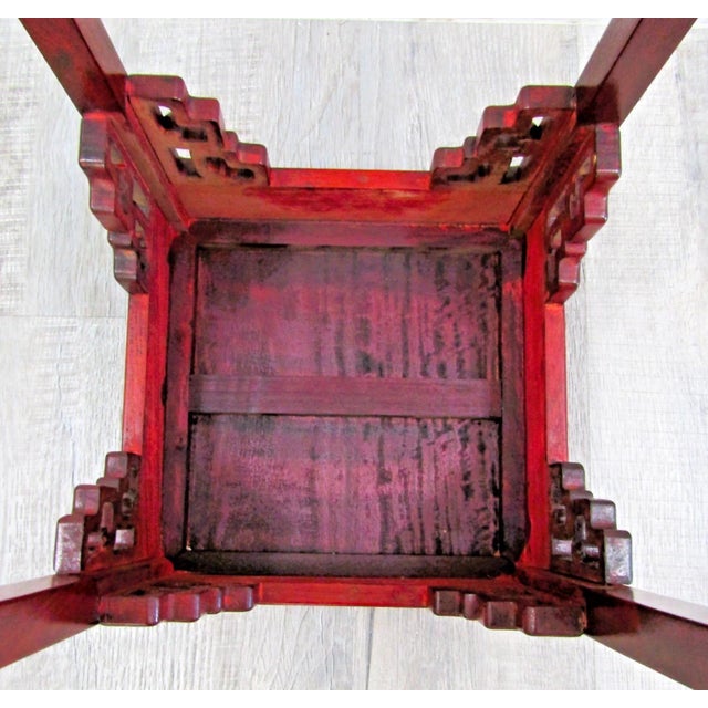 1960s Asian Solid Rosewood 36" High Square Plant Stand Pedestal For Sale - Image 12 of 12