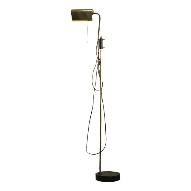 Adjustable Brass Floor Lamp on Granite Base, 1970s For Sale