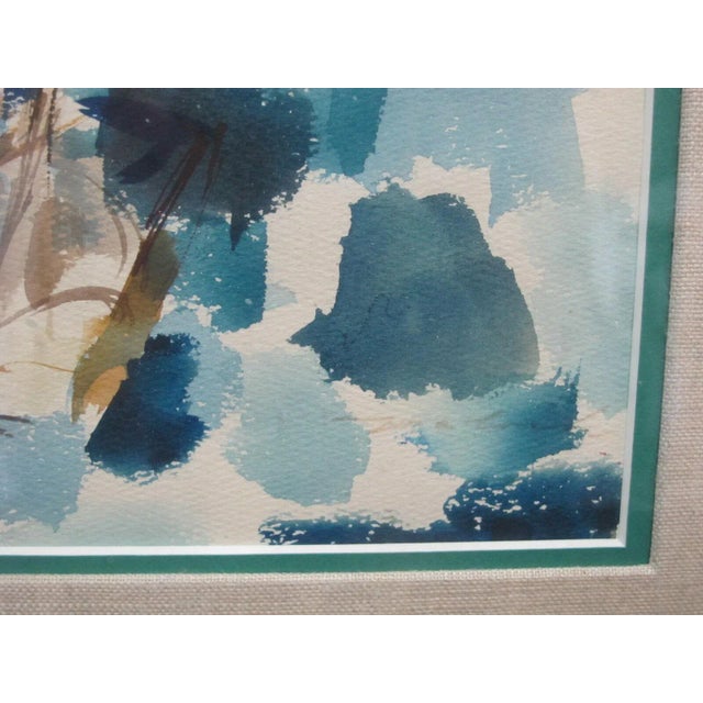 Abstract David McCosh Untitled Abstract Bird Watercolor Framed Painting For Sale - Image 3 of 7