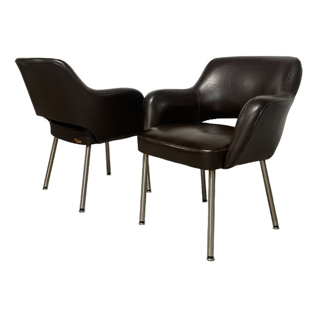 Set of Leatherette Lounge Chairs from Mobiltecnica Torino, 1970s For Sale