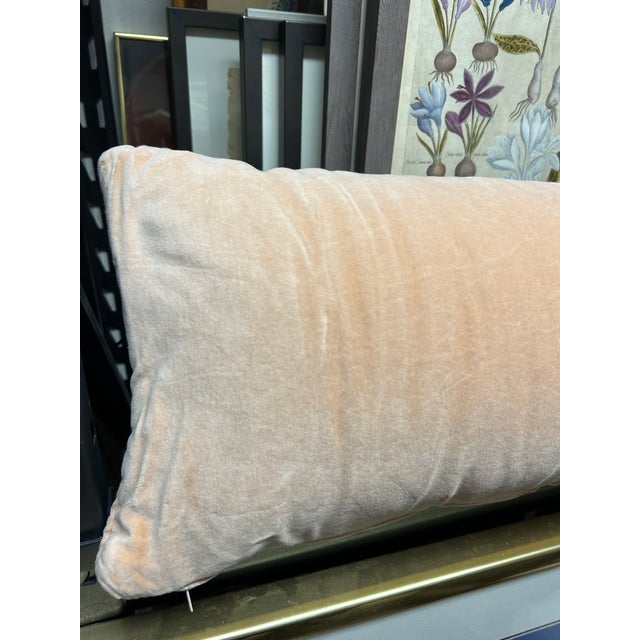 Bella Notte Long Cotton Velvet Lumber Pillow in Pearl For Sale - Image 9 of 12