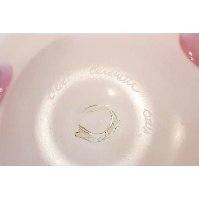 Art Glass Pink Nipple Bowl Signed Bills Burchitts, 2001, American For Sale - Image 10 of 10