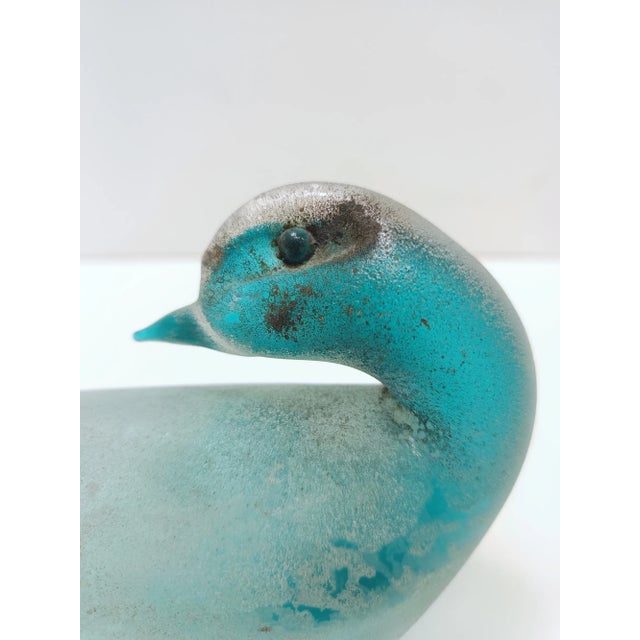 Brown Teal Scavo Glass Bird by Gino Cenedese, 1960s For Sale - Image 8 of 12