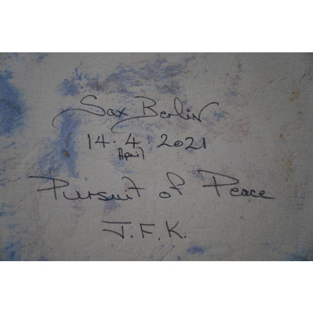 Paint "Pursuit of Peace" Contemporary Portrait by Sax Berlin For Sale - Image 7 of 7