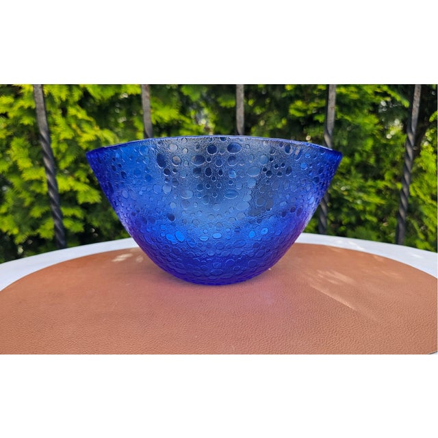 Cobalt Glass Plate by Hadeland Glassworks, 1970s For Sale - Image 6 of 7