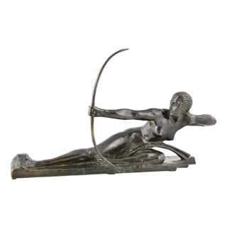 Marcel Bouraine, Art Deco Penthesilia Nude with Bow for Susse Frères, , 1925, Bronze For Sale