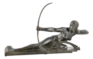 Marcel Bouraine, Art Deco Penthesilia Nude with Bow for Susse Frères, , 1925, Bronze