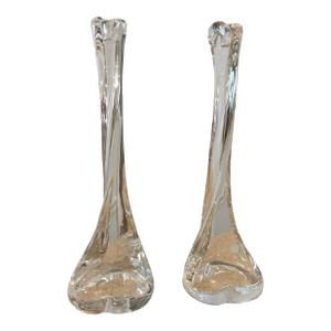 Elsa Peretti for Tiffany & Co Crystal Bone Candlestick Holders