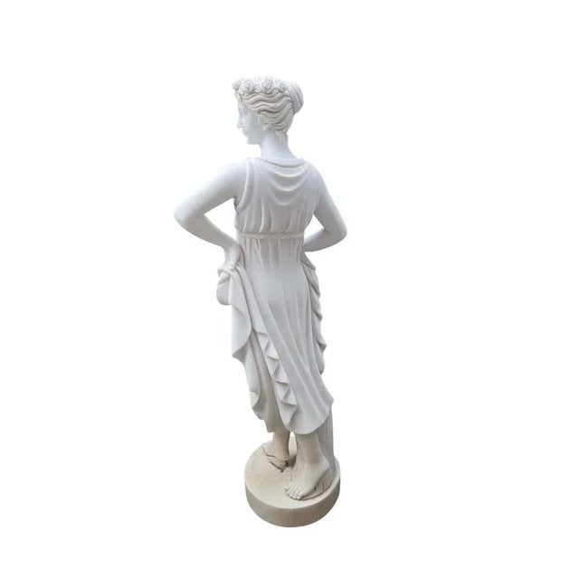 1950s Hand-Carved Italian Marble Sculpture of, 19th-Century Young Woman, 1950s For Sale - Image 5 of 6