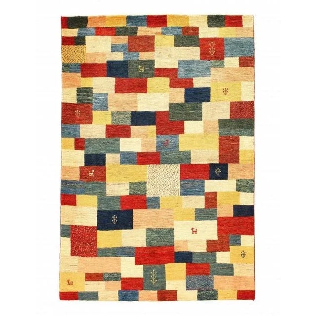 Pasargad Multi Color Persian Gabbeh Rug For Sale - Image 4 of 4