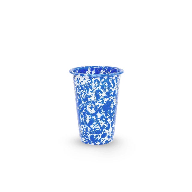 Enamel Splatter 14 oz. Tumblers, Blue - Set of 4 Elevate your sustainable lifestyle with our enamel 14 oz tumblers...