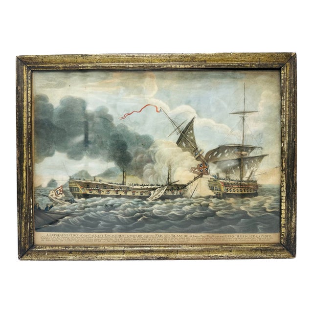 Antique Maritime Print, Framed For Sale