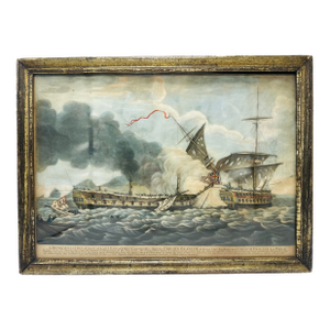 Antique Maritime Print, Framed