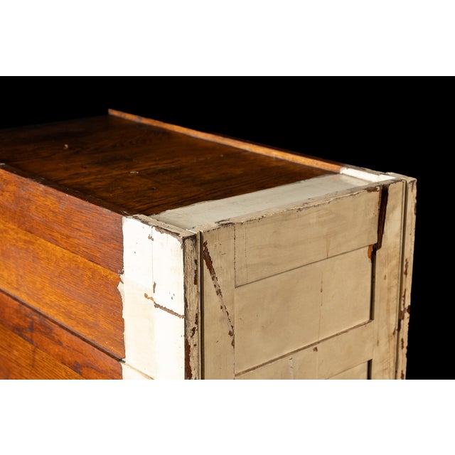 Antique Oak Filing Cabinet With Brass Hardware For Sale - Image 16 of 17