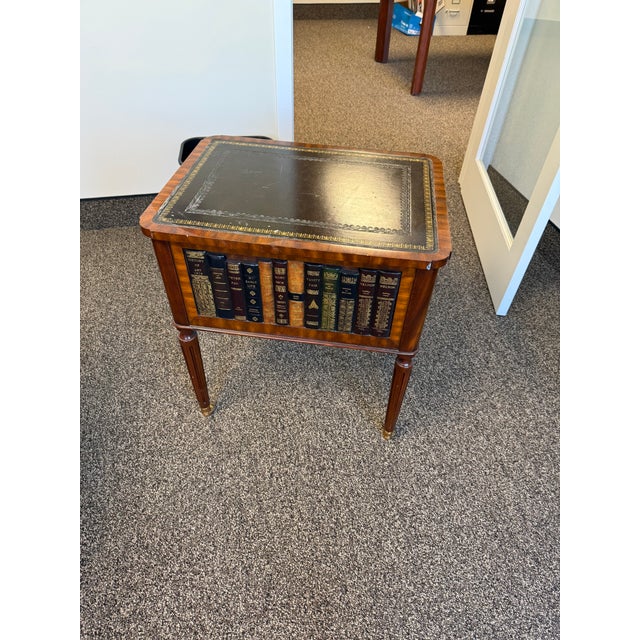 Traditional Maitland-Smith Leather Top Bookfront End Table / Cabinet – 24"h For Sale - Image 3 of 3