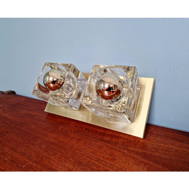 Mid-Century Modern Ice Cube Double Wall Light from Peill & Putzler, 1970 For Sale - Image 3 of 17