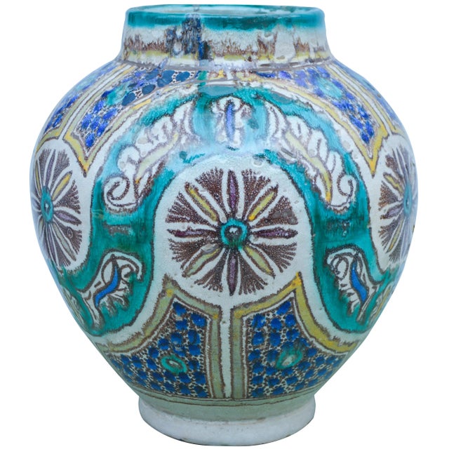Antique Andalusian-Patterned Vase For Sale - Image 4 of 10