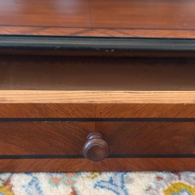 Vintage Mahogany Tabletop Vanity Mirror With Drawer - Carved Wood Dressing Mirror For Sale In Los Angeles - Image 6 of 9