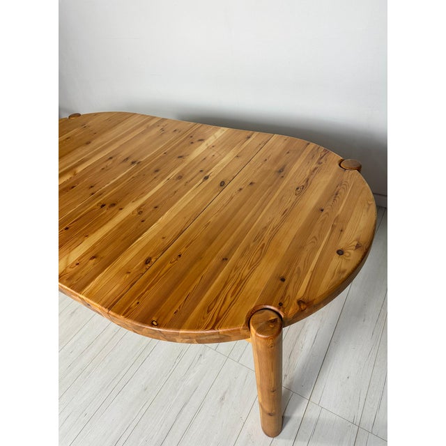 Vintage Round Extendable Pine Dining Table, 1980s For Sale - Image 9 of 10