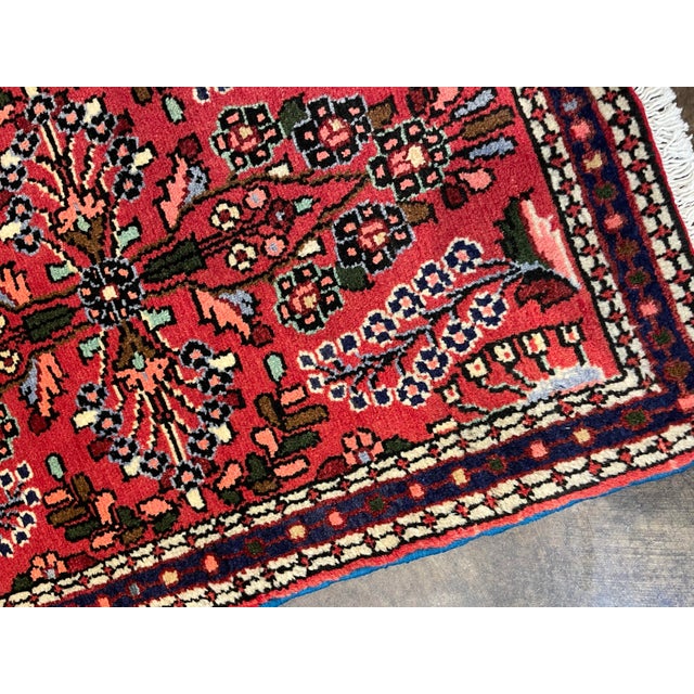 1990s Handwoven Persian Hamedan Area Rug 1'9" X 2'8"