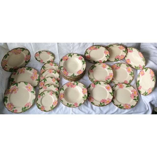 1960s Vintage Franciscan Desert Rose Collection Dinnerware, 45 Pieces