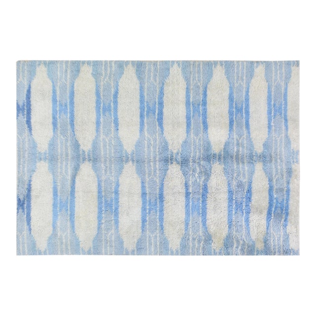 Moroccan Modern Hand Knotted Wool Rug, 6'2''x9'3'' For Sale