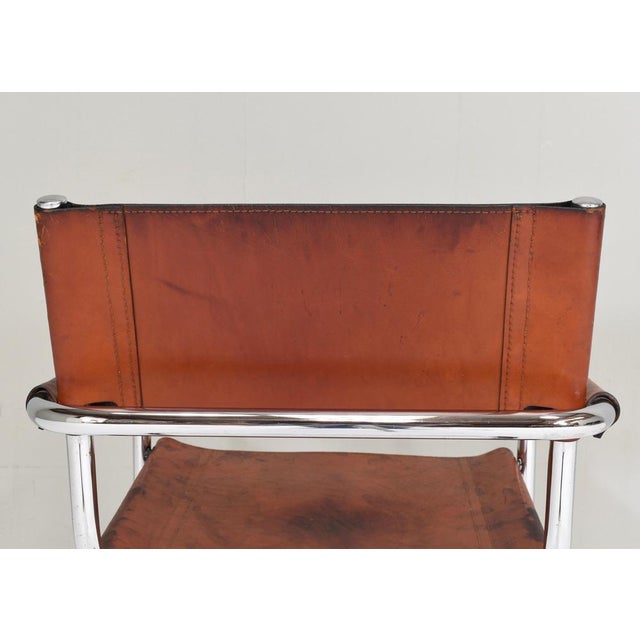 S34 Dining Armchair in Cognac Saddle Leather by Mart Stam for Fasem, 1970s For Sale - Image 14 of 18