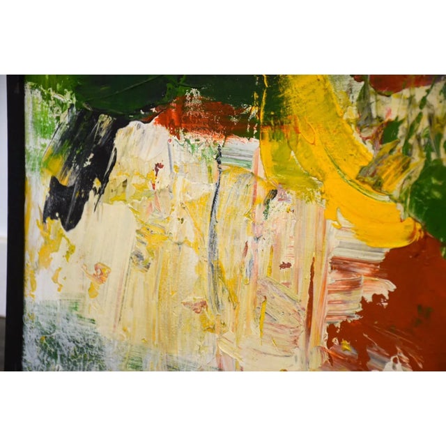 Abstract Oil on Canvas Painting 43" X 55" Signed Mohus For Sale - Image 4 of 7