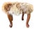 Antique Queen Anne–Style Footstool With Repurposed Coyote Fur Upholstery For Sale
