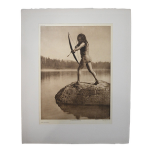 Edward S. Curtis "The Bowman" Photogravure on Gampi Tissue, 1916 — Nootka Archer, Cardozo Collection