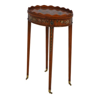 Paint Decorated Adams Style Table Stand For Sale