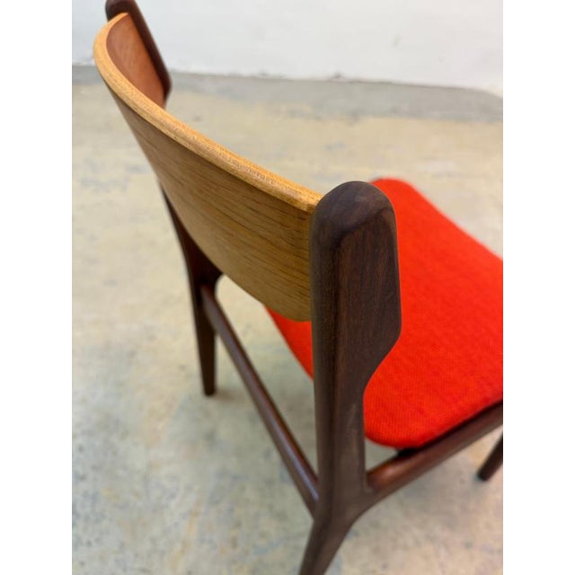Teak and Orange Upholstered Chair by Erik Buch For Sale - Image 10 of 11