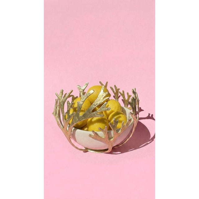 Not Yet Made - Made To Order The Neiredes Fruit Bowl in Brass and Porcelain by Auste Ost For Sale - Image 5 of 8