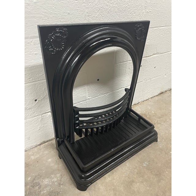 Metal 19th Century Complete 24" Antique Cast Iron Fireplace – Ornate Victorian Set From New Orleans For Sale - Image 7 of 15