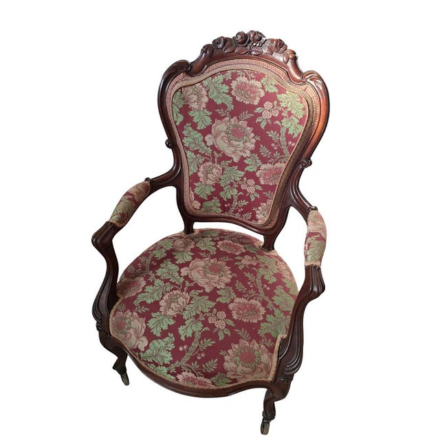 Baroque Vintage Armchairs in Cherry Wood, 1960s, Set of 2 For Sale - Image 3 of 13