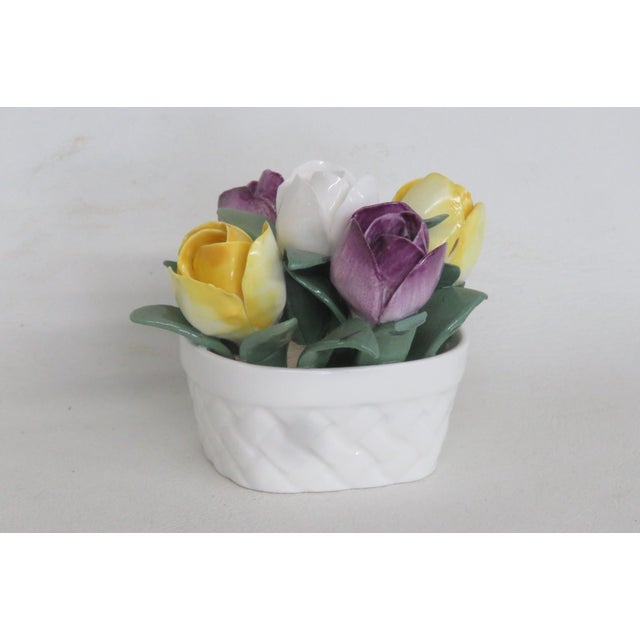 Ceramic Crown Staffordshire Fine Bone China England Floral Basket January Tulips 4831b For Sale - Image 7 of 12