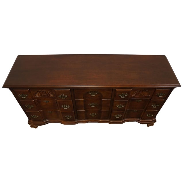 Wood Universal Furniture Cherry Traditional Style Blockfront 64" Triple Dresser 605-040 For Sale - Image 7 of 12