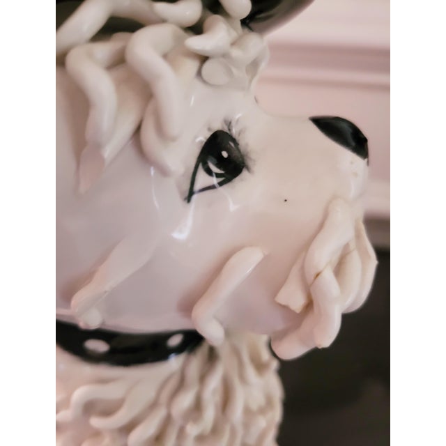 Vintage Spaghetti Noodle Black White Polka Dot Ball Italian Scotty Dog Statue Room Decor For Sale In West Palm - Image 6 of 9