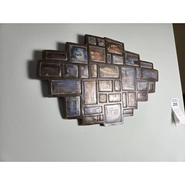 Vintage MCM Philippe Jacques French Ceramic Abstract Wall Plaque Sculpture For Sale - Image 9 of 14