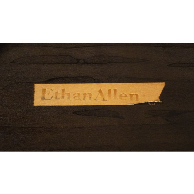 Ethan Allen Collectors Classics 22" Pecan Rectangular Accent End Table W. Olive Ash Burl Veneer 13-8512 For Sale - Image 12 of 13