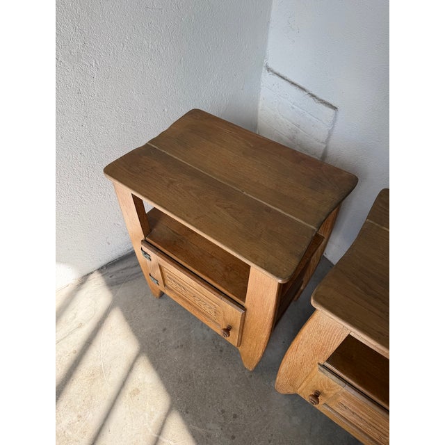 Oak Bedside Tables, 1950s, Set of 2 For Sale - Image 6 of 18