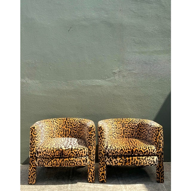 Embrace the bold spirit of Maximalism with this stunning pair of vintage tub chairs. Fully upholstered in a luxurious...
