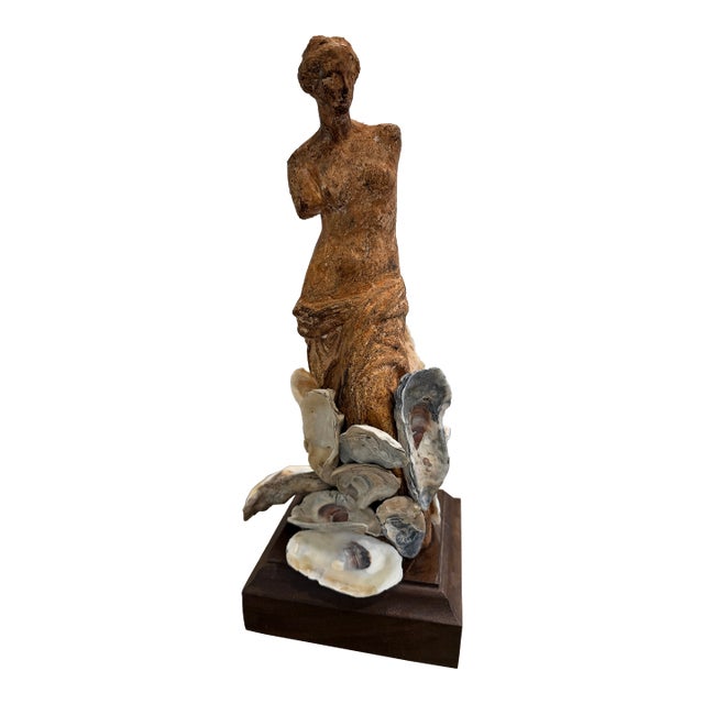 Celestial Meets the Sea-Shell Encrusted Statue-Coastal Art Sculpture For Sale