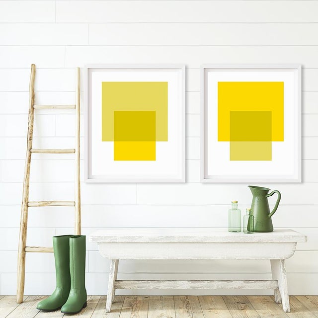 "The Interaction of Warm Yellow and Light Celery" by Liz Roache (Green, Yellow) This Modern, Mid Century, Contemporary...