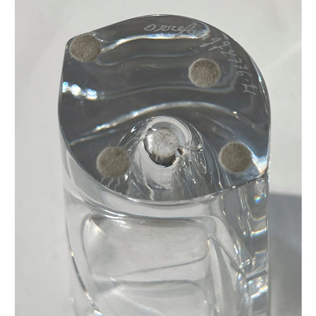 Contemporary Vintage 1990s Marin Swirl Orrefors Heavy 3 LBS Crystal Vase by Jan Johansson For Sale - Image 3 of 8