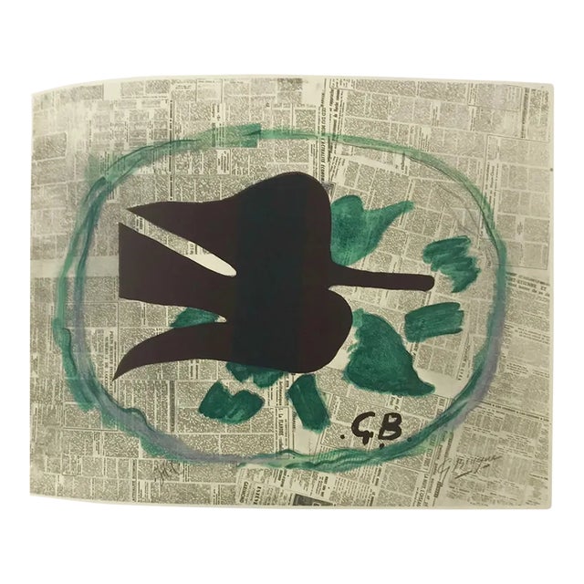 1963 Georges Braque Lithograph P153 L’oiseau Dans Le Feuillage For Sale