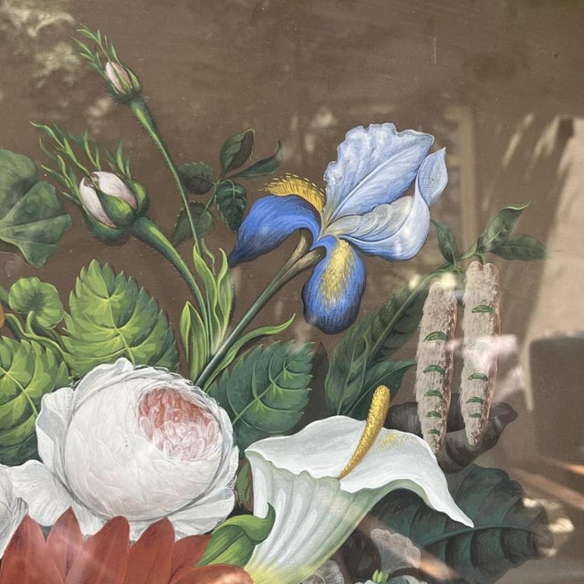 Still Life Bouquet of Flowers, Gouache on Paper, 1830s For Sale - Image 8 of 18