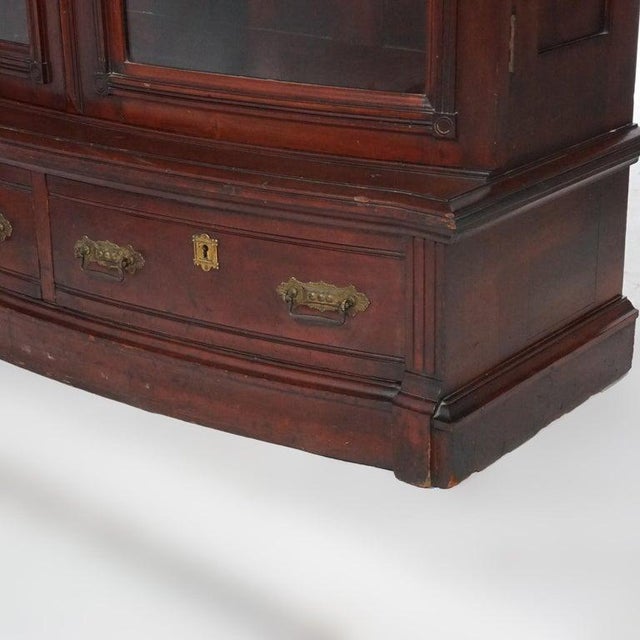 Late 19th Century Rj Horner Mahogany Bow Front Bookcase Circa 1890 For Sale - Image 5 of 18