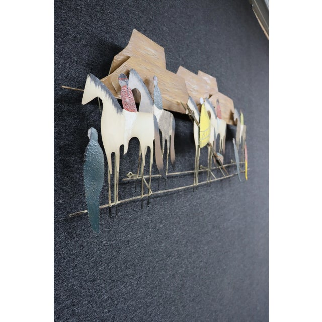 Cream Curtis Jere "Native American Migration" Wall Sculpture For Sale - Image 8 of 9